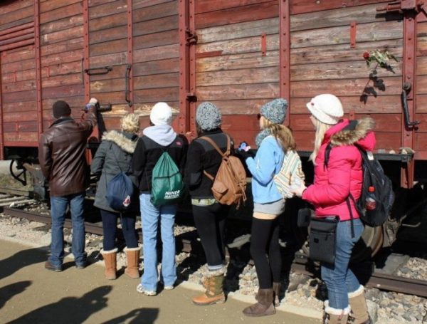 Students with railcar