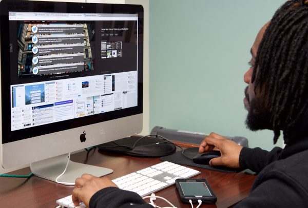 Man with computer screen