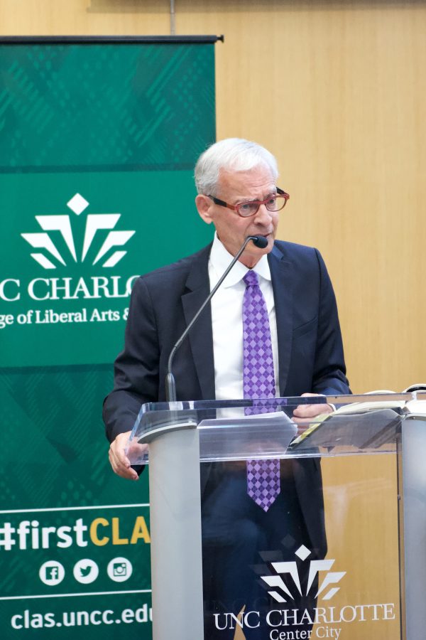 Goldfield giving a public talk at the podium