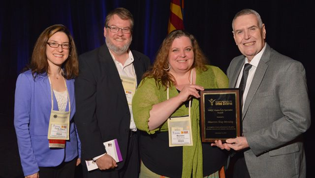  Image of Maureen Mensing with Dr. Cindy Gilson, and Drs. Michael Matthews and George Betts